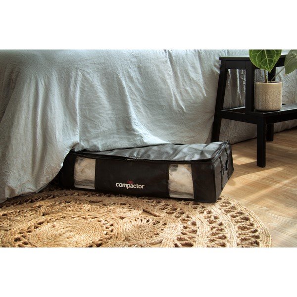 Čierny úložný box na oblečenie pod posteľ Compactor XXL Black Edition 3D, 145 l-image-1