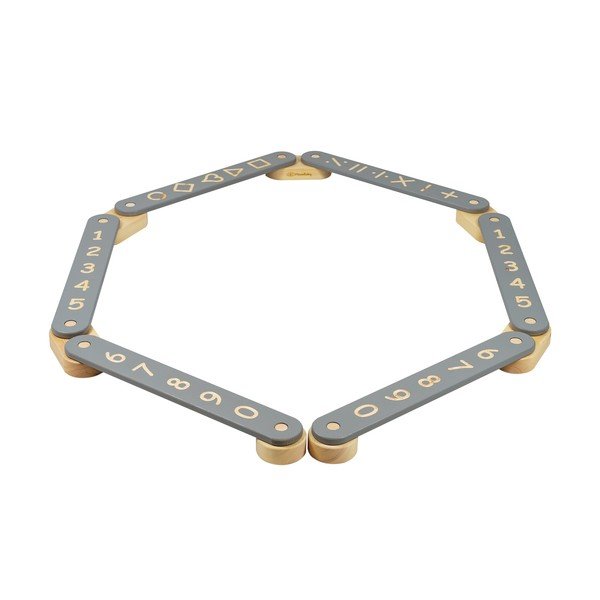 Sivá senzorická dráha z borovicového dreva 10x408x5 cm Montessori – Meowbaby