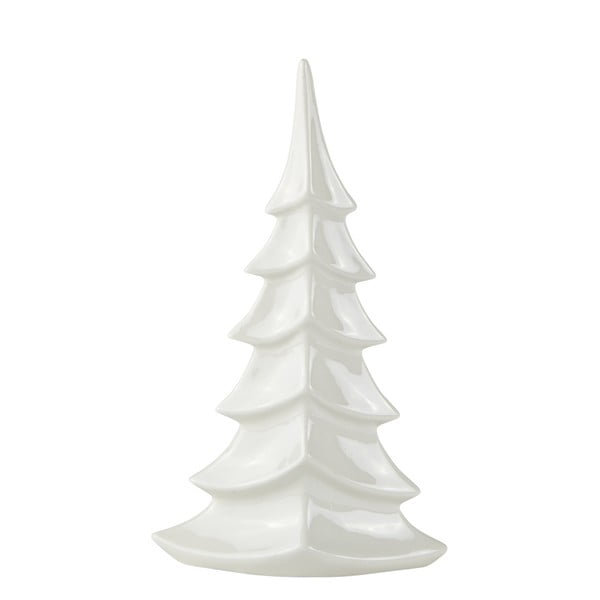 Biely keramický dekoratívny vianočný stromček KJ Collection, výška 27,5 cm