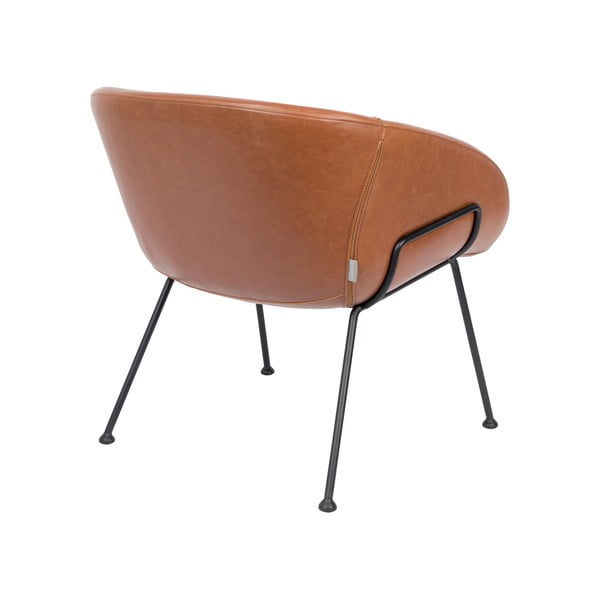 Hnedé kreslo z umelej kože Zuiver Feston-image-4