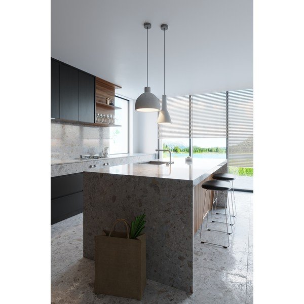 Svetlosivé závesné svietidlo s betónovým tienidlom ø 17 cm Mattia – Sollux-image-3