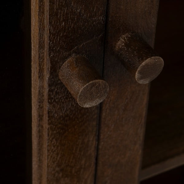 Hnedá vitrína z mangového dreva 80x100x40 cm Ravi – Ixia-image-4