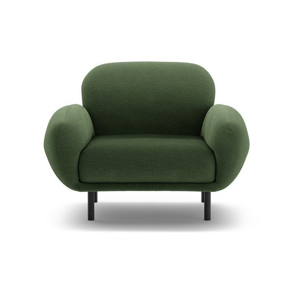 Zelené kreslo z textílie buklé Poppy – Micadoni -image-1