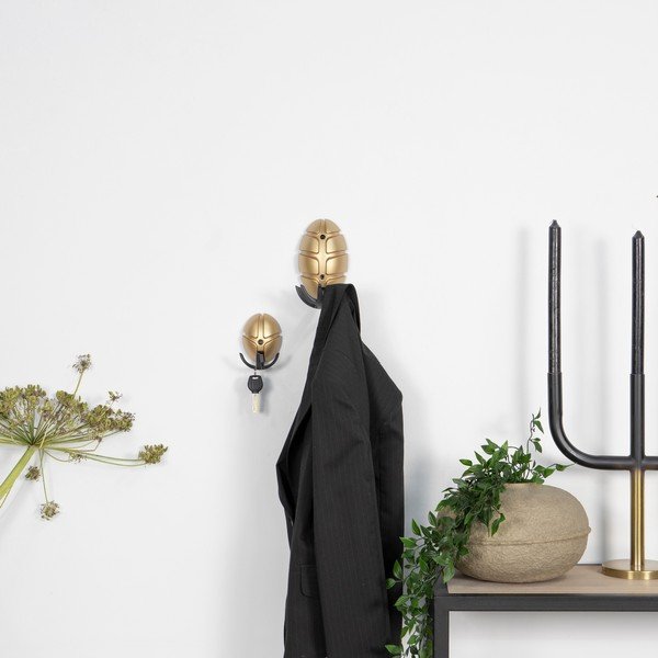 Čierny/v zlatej farbe nástenný plastový háčik Tick – Spinder Design-image-1