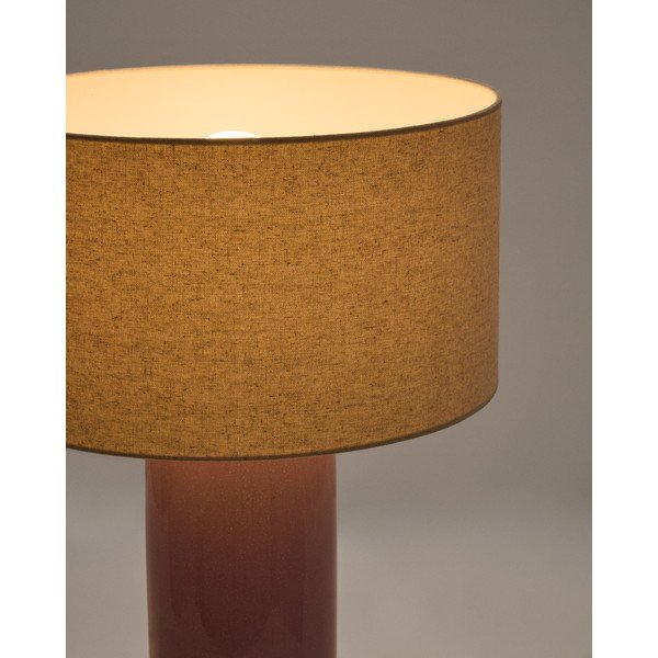 Fialová/béžová stolová lampa s textilným tienidlom (výška  52 cm) Toneric – Kave Home-image-2