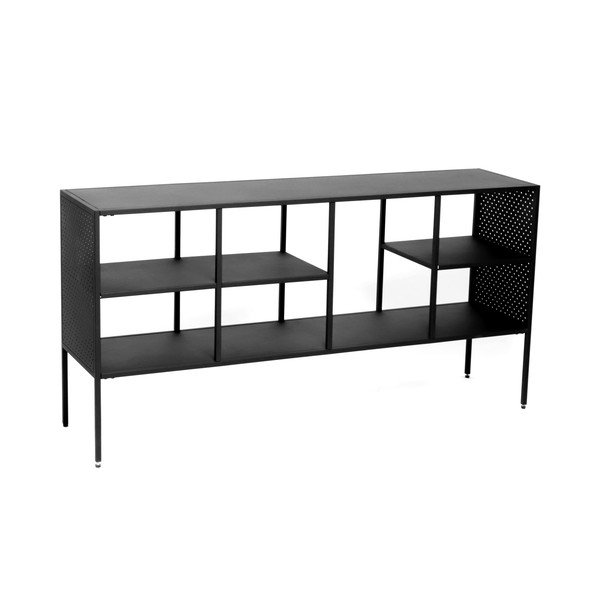 Čierny kovový regál Canett Brooks, šírka 140 cm-image-2