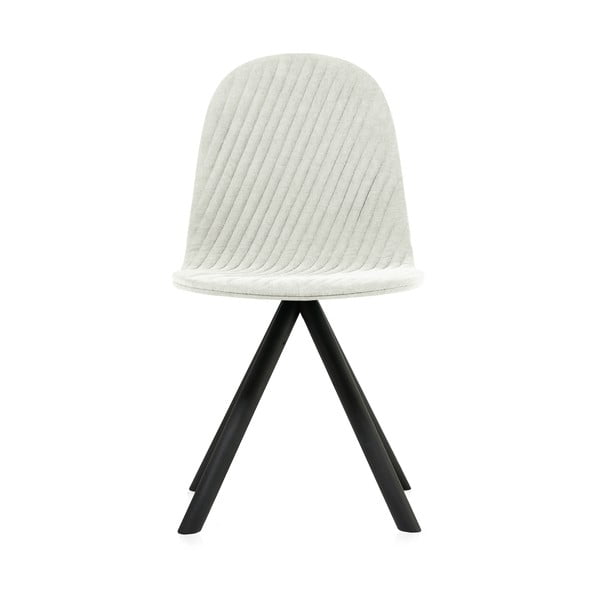 Krémová stolička s čiernymi nohami IKER Mannequin Stripe