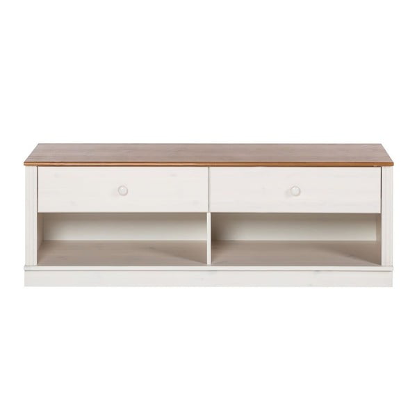 Biely TV stolík z borovicového dreva 137x47 cm Anita – Støraa