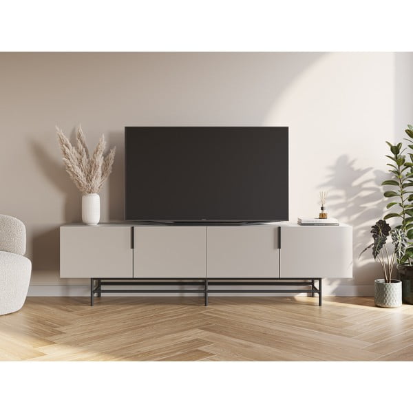 Krémový TV stolík 200x54,5 cm Eldia – Marckeric-image-1