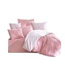 Biele/ružové obliečky na jednolôžko z bavlny Renforcé 140x200 cm Soft Geometry – Mila Home Luxury