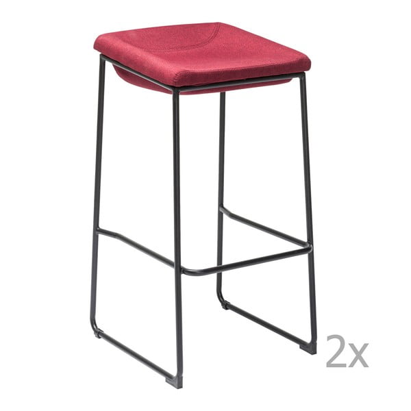 Sada 2 červených barových stoličiek Kare Design Shape
