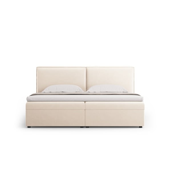 Krémová boxspring posteľ s úložným priestorom 160x200 cm Arendal – Cosmopolitan Design-image-3