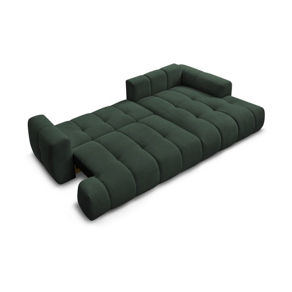 Zelená rozkladacia/s úložným priestorom rohová pohovka (pravý roh/s leňoškou) Fuji – Bobochic Paris-image-4