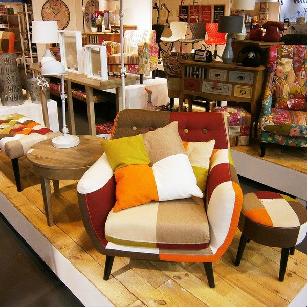 Kreslo Versa Red Patchwork-image-1