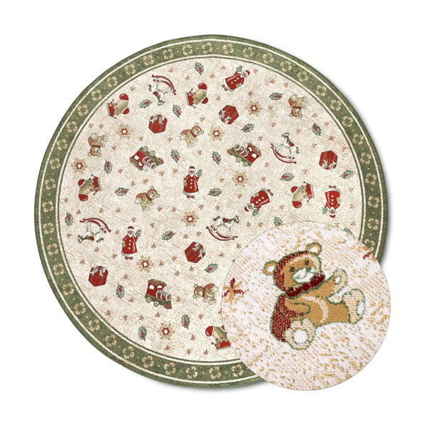 Zelený okrúhly koberec s vianočným motívom s prímesou bavlny ø 160 cm Toy's Delight Green Christmas – Villeroy&Boch