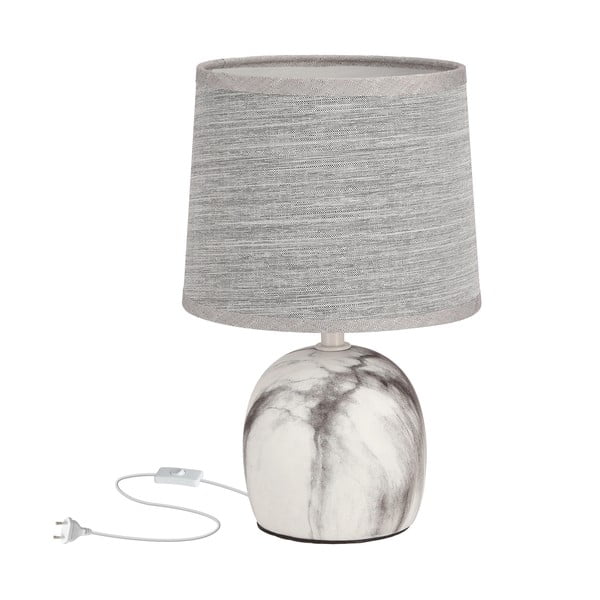 Svetlosivá stolová lampa s textilným tienidlom (výška  25 cm) Adelina – Candellux Lighting