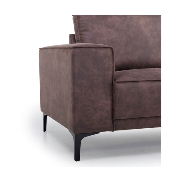 Tmavohnedé kreslo z imitácie kože Copenhagen - Scandic-image-1