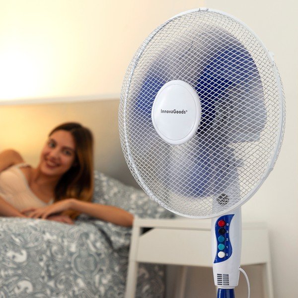 Biely ventilátor na podstavci InnovaGoods, ø 40 cm-image-4