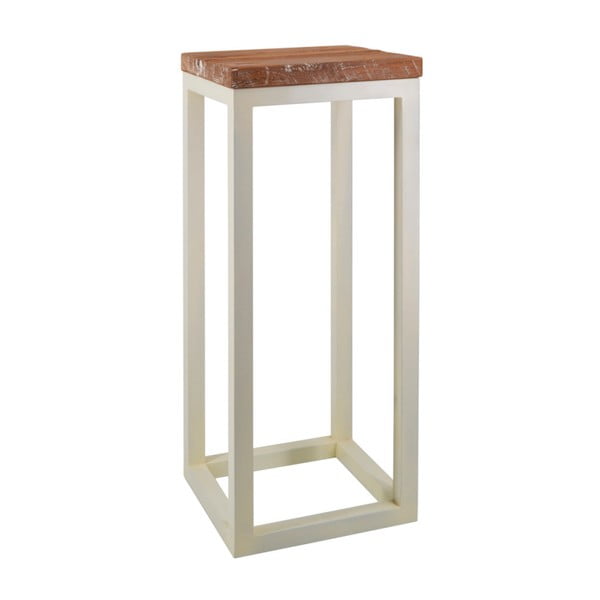 Odkladací stolík z teakového dreva a železa Moycor, ø 30 x 75 cm