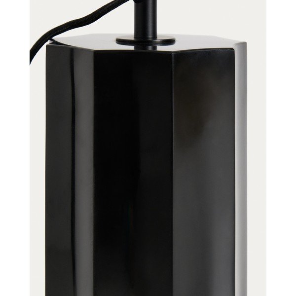 Biela/čierna stojacia lampa so skleneným tienidlom (výška  120 cm) Idela – Kave Home-image-2