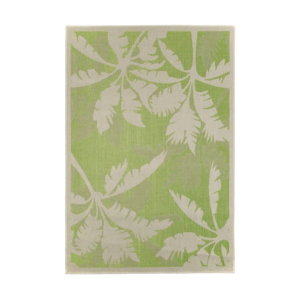 Zeleno-béžový vonkajší koberec Floorita Palms Green, 160 x 230 cm