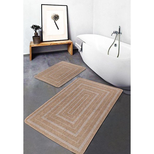 Hnedé kúpeľňové predložky v súprave 2 ks 60x100 cm – Mila Home-image-2