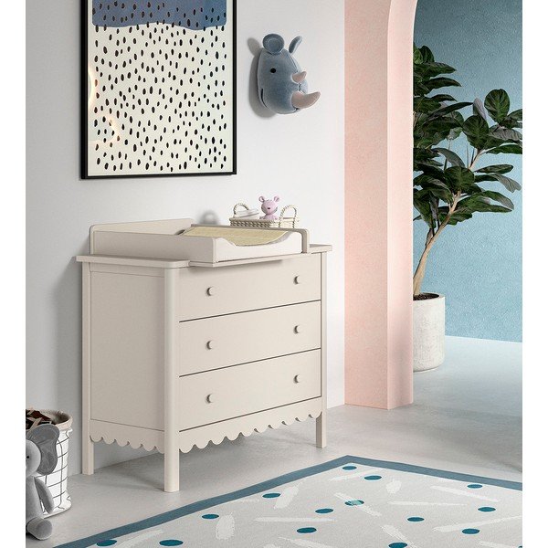 Béžová detská komoda s prebaľovacím pultom 89x90x55 cm Swingo – Vipack-image-1