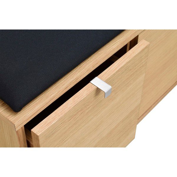 Skrinka na topánky v dekore duba s lavicou v čierno-prírodnej farbe Confetti – Rowico-image-4