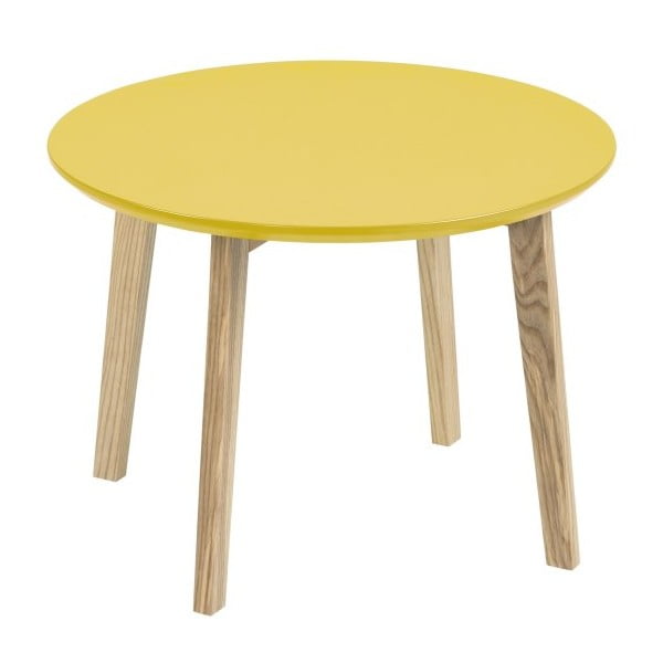 Žltý odkladací stolík Actona Molina, ⌀ 50 cm