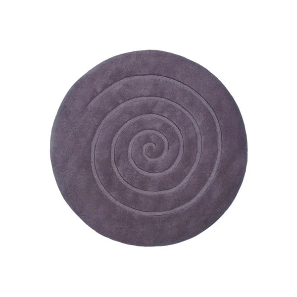 Sivý vlnený koberec Think Rugs Spiral, ⌀ 180 cm