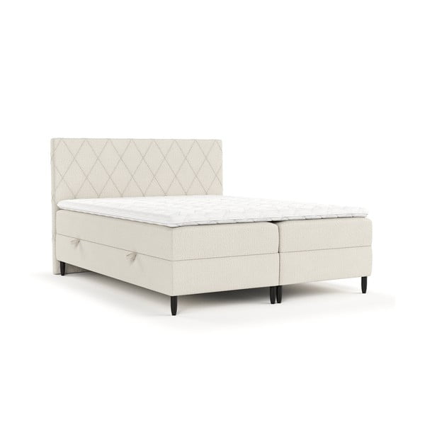 Béžová boxspring posteľ s úložným priestorom 160x200 cm Gwen – Maison de Rêve