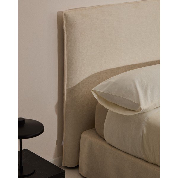 Biela čalúnená dvojlôžková posteľ 160x200 cm Jaira – Kave Home-image-2