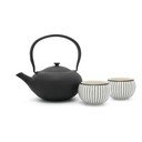 Bielo-čierna porcelánovo-liatinová čajová súprava Shanxi – Bredemeijer