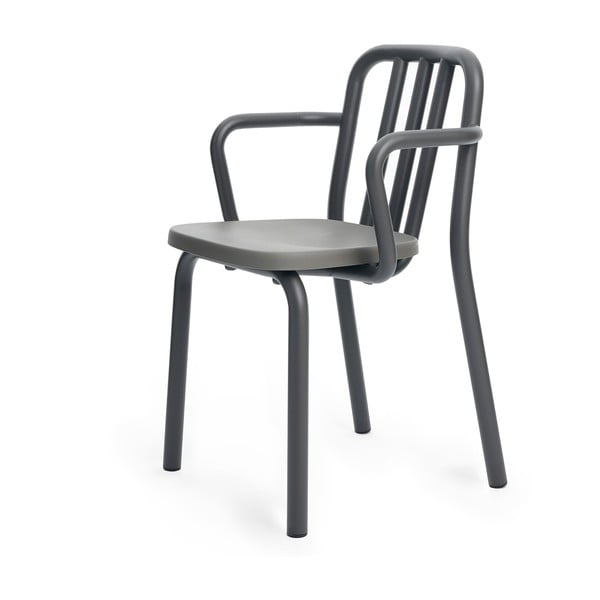 Sivá stolička s rúčkami Mobles 114 Tube