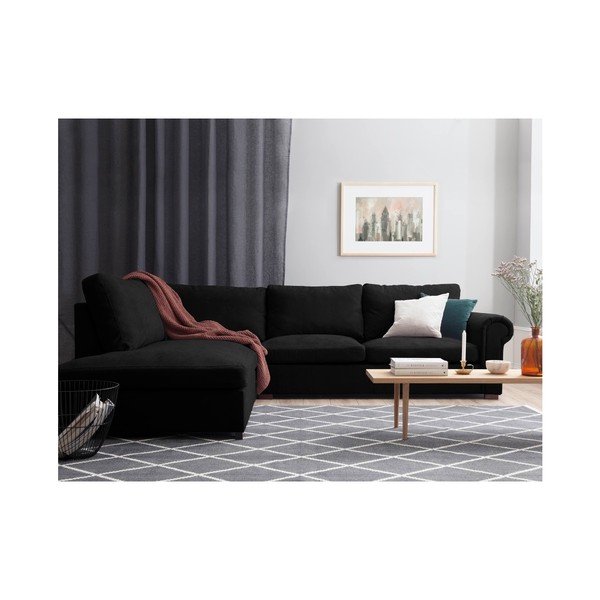 Čierna rohová pohovka Windsor & Co Sofas Hermes, ľavý roh-image-2