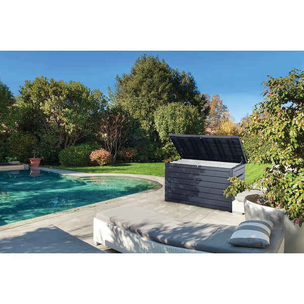 Antracitový plastový záhradný úložný box Ontario – Keter-image-3