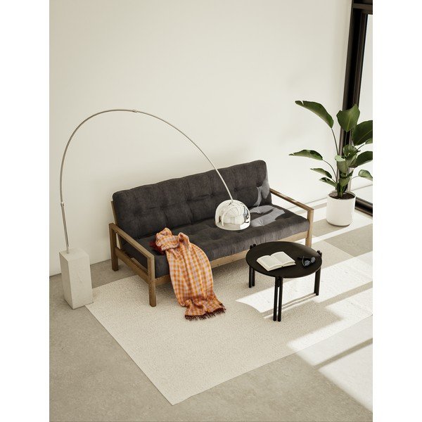 Čierny okrúhly konferenčný stolík z borovicového dreva ø 60 cm Sticks – Karup Design-image-1