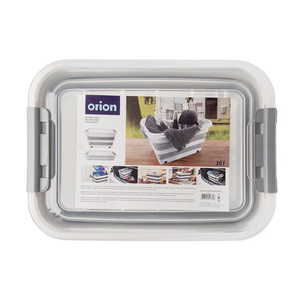 Bielo-sivý plastový úložný box s vekom 54x39x28 cm Kemp – Orion-image-4