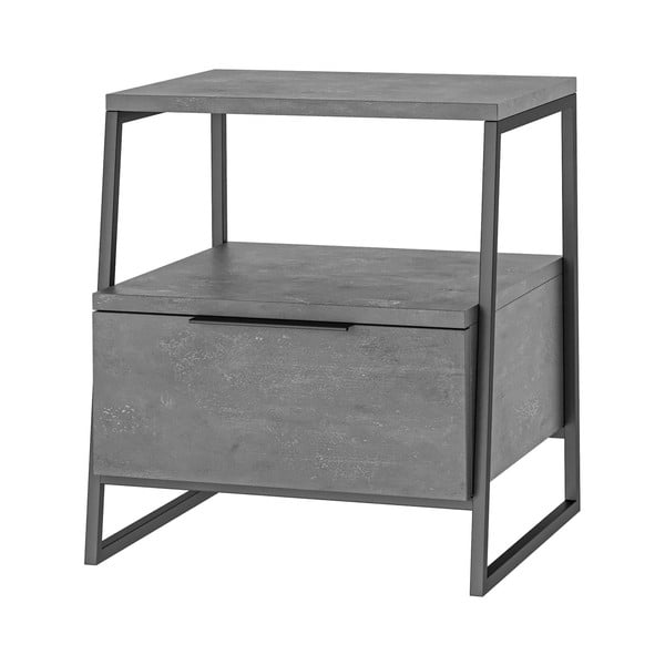 Sivý nočný stolík s poličkami Pal – Kalune Design