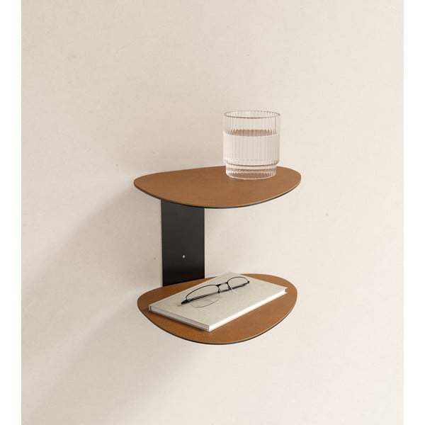 Koňakovohnedá oceľová polica 29 cm Curve Bull – LIND DNA-image-1