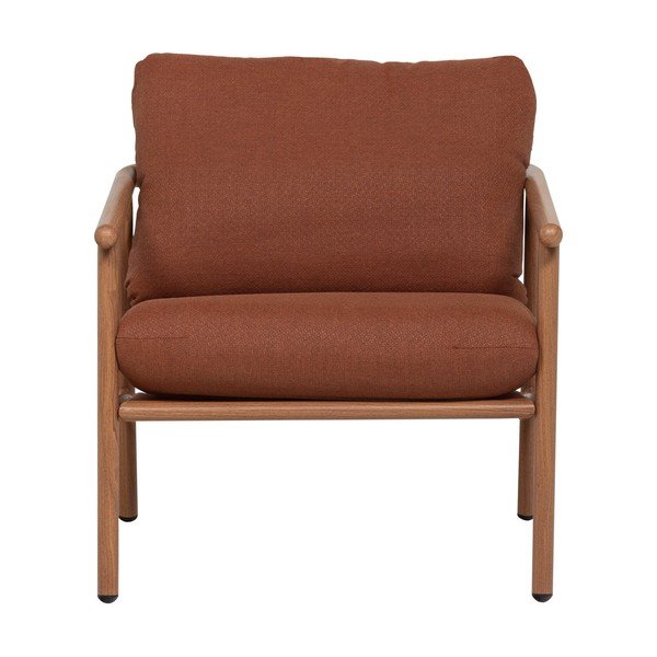 Kovové/polstrované záhradné kreslo v terakotovej farbe Cavero – WOOOD-image-2