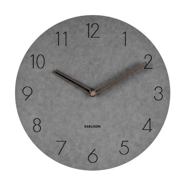 Sivé nástenné drevené hodiny Karlsson Dura, ⌀ 29 cm