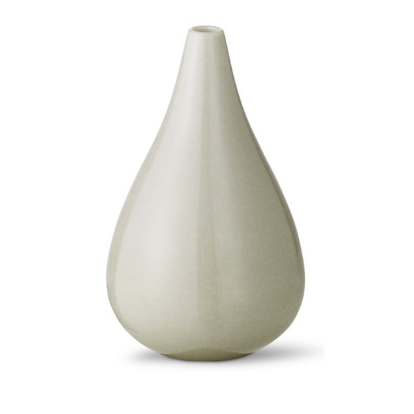 Sivozelená vyrábaná váza Anne Black Drop, výška 11 cm