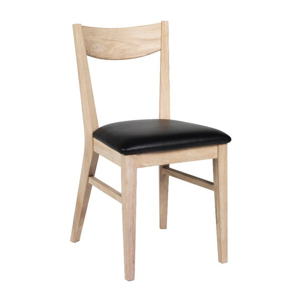Hnedá dubová jedálenská stolička s podsedadlom z kůže Rowico Dylan
