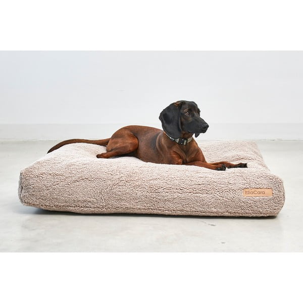 Béžový matrac pre psa z materiálu buklé 120x90 cm Senso Greige L – MiaCara-image-1