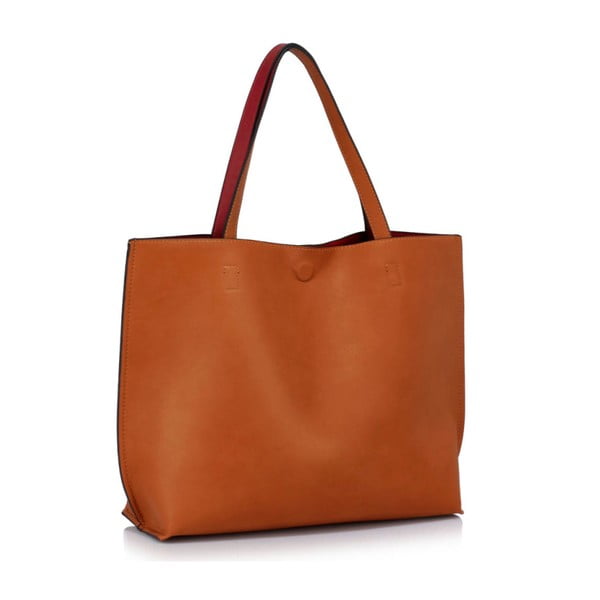 Oranžovo-vínová obojstranná kabelka L&S Bags Lumia