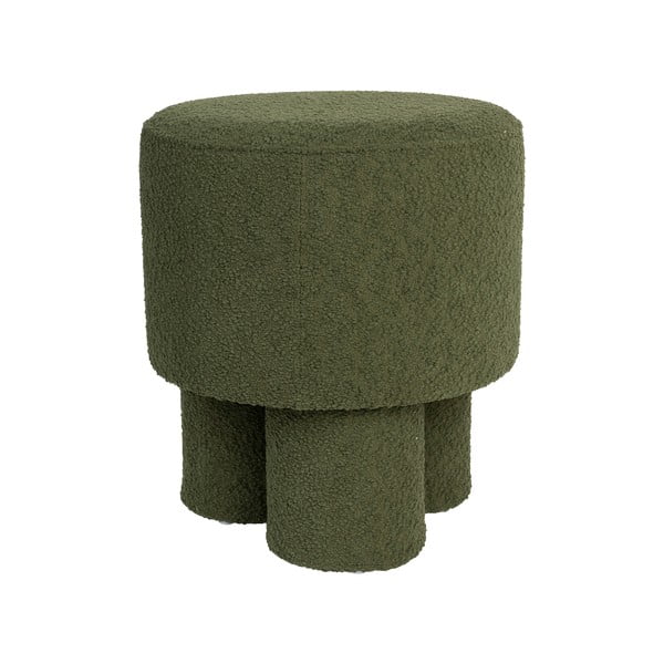 Zelený taburet z textílie buklé Marcos – White Label