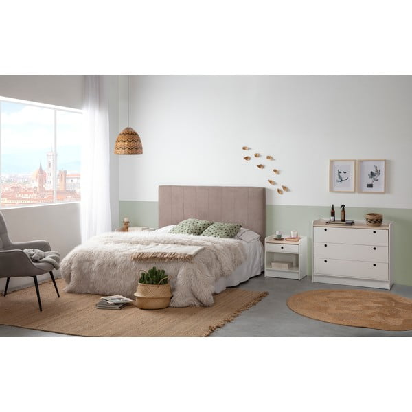 Biely nočný stolík s doskou z borovicového dreva Marckeric Monte-image-3