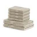 Set 2 béžových osušiek a 4 uterákov DecoKing Bamby
