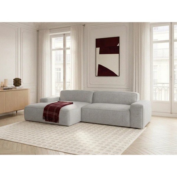 Sivá rozkladacia/s elektrickým výsuvom sedadla rohová pohovka (ľavý roh) Abel – Bobochic Paris-image-2